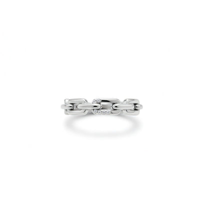 Pave Accent Chain Link Ring 
