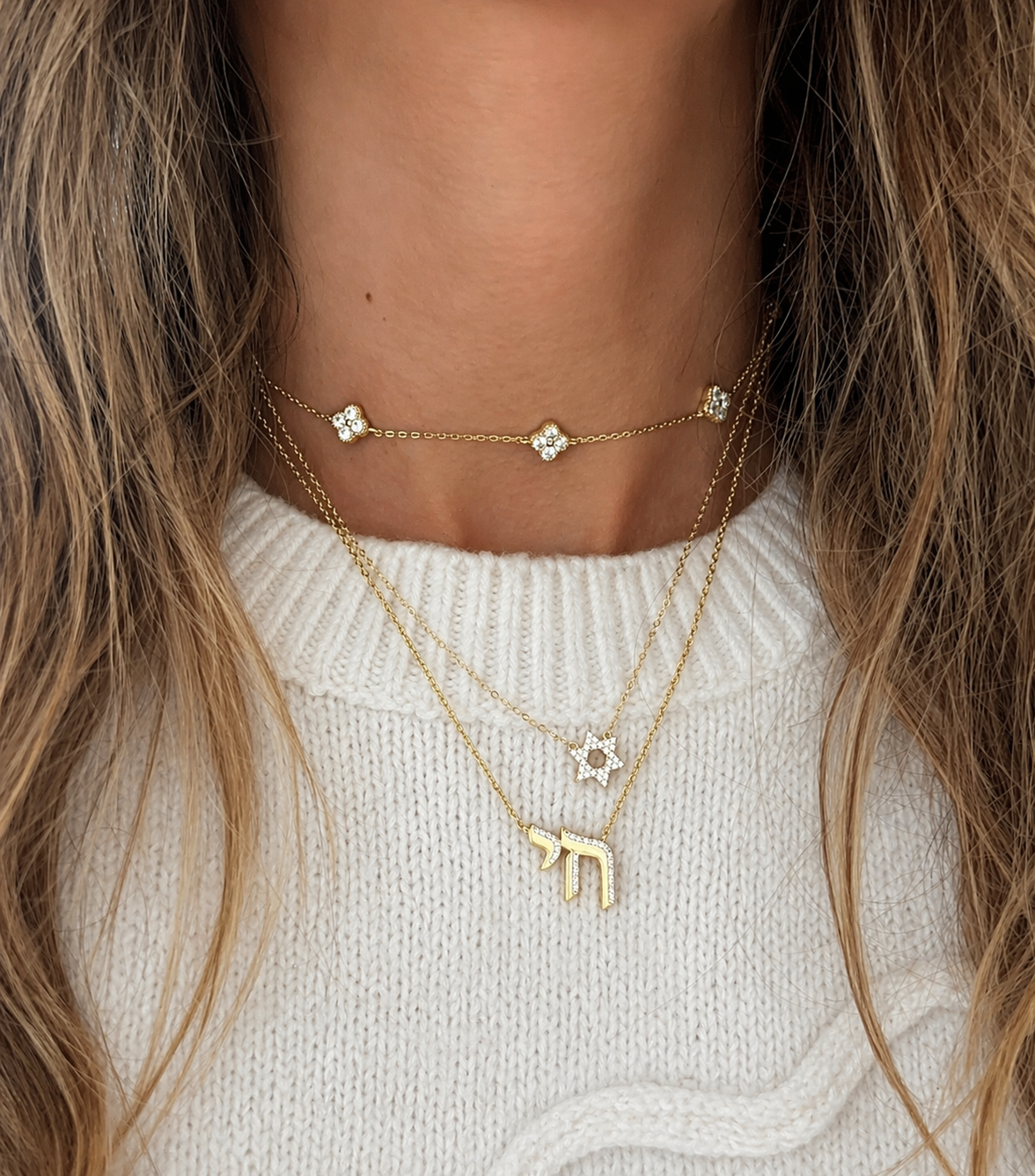 Mini Pave Star of David Necklace 