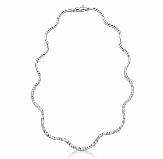 PRE ORDER Wavy Tennis Necklace 