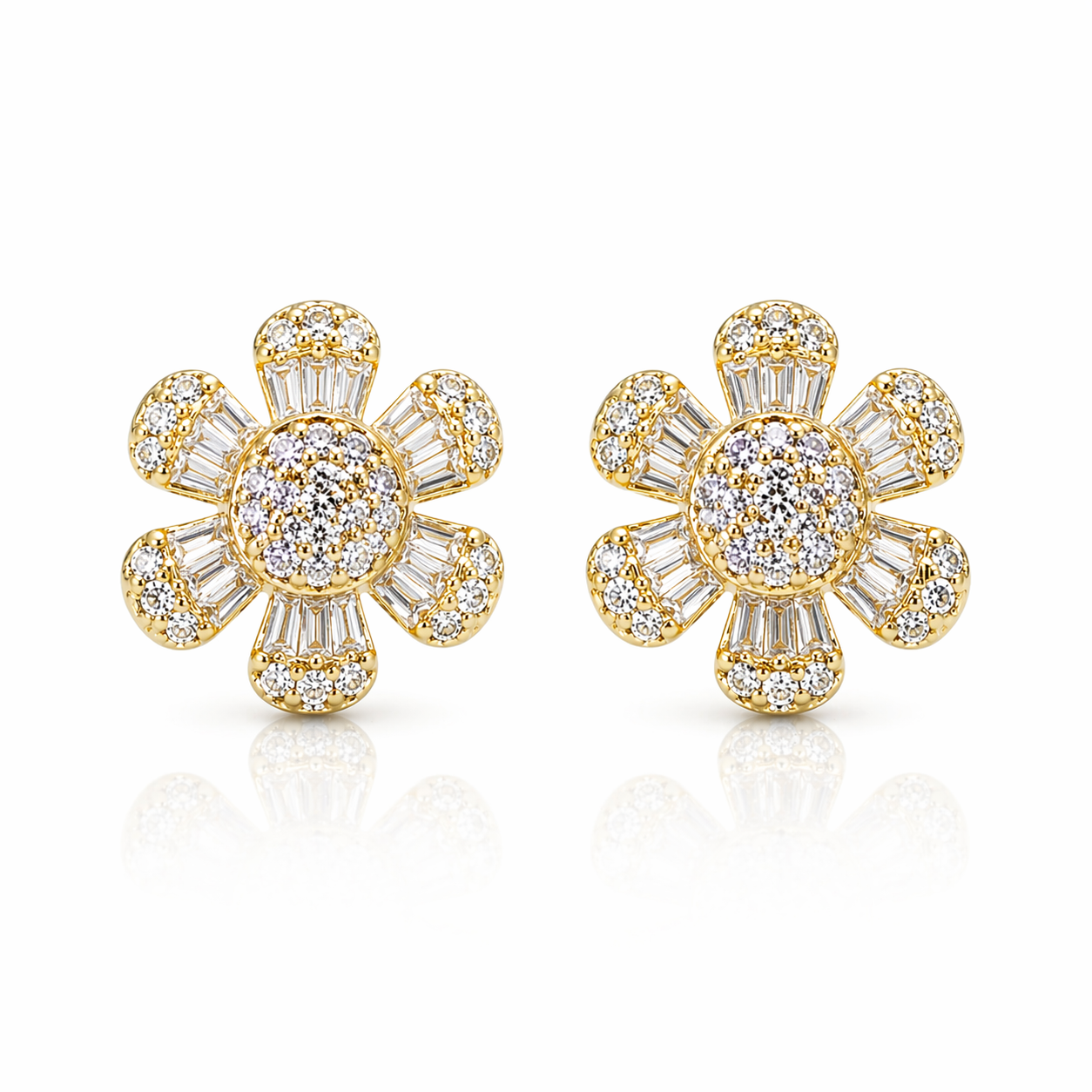 Mixed Stone Daisy Earrings 