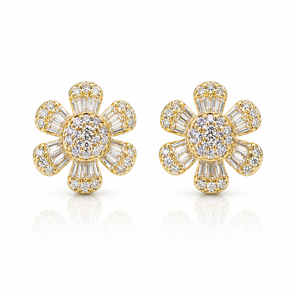 Mixed Stone Daisy Earrings 