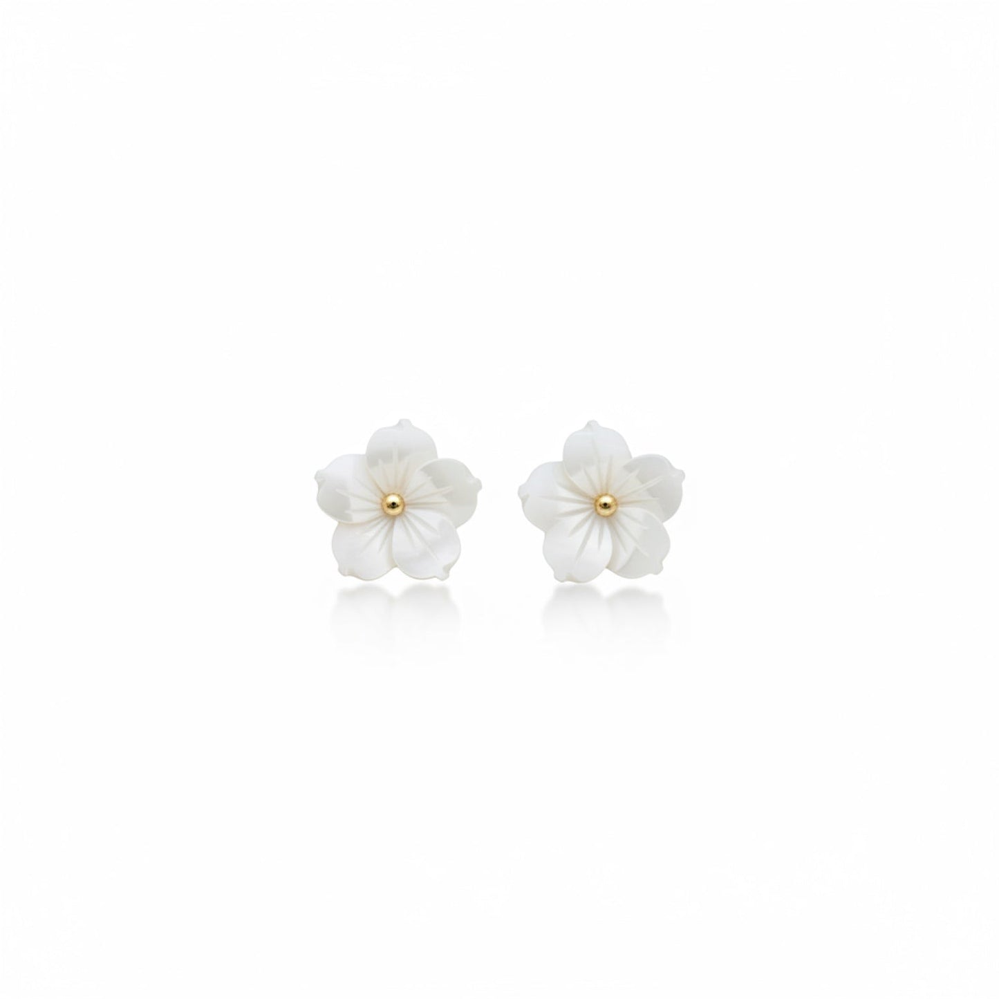 Ivory Flower Petal Earrings 