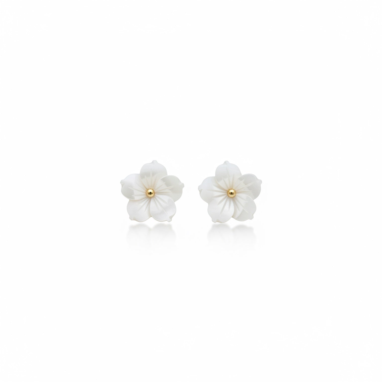 Ivory Flower Petal Earrings 