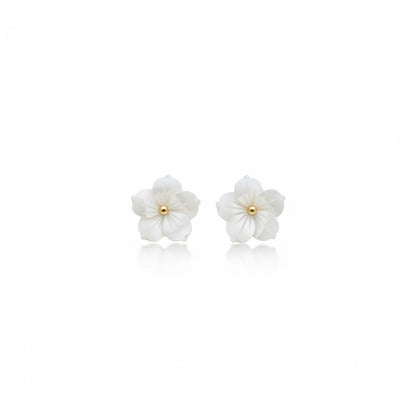 Ivory Flower Petal Earrings 