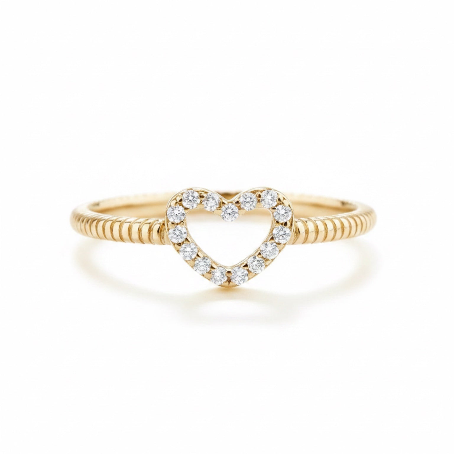 Clear Open Heart Ring 