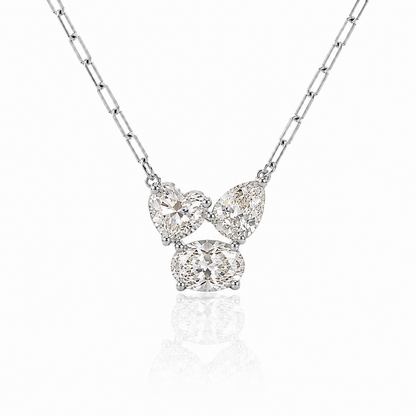 Multi Stone Paperclip Necklace 