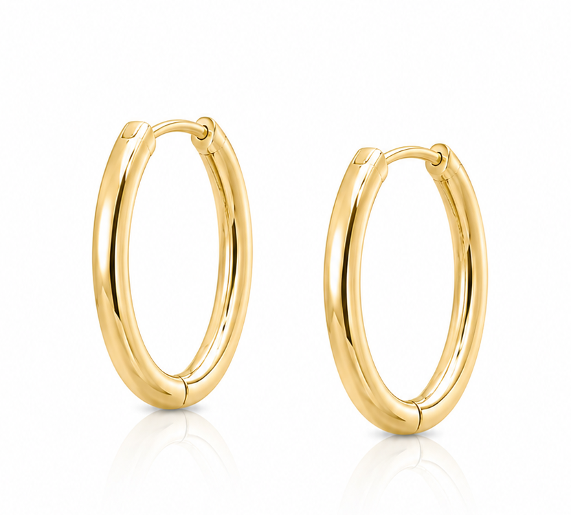 Sleek Metal Oval Hoop