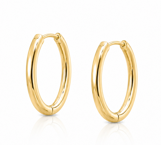 Sleek Metal Oval Hoop