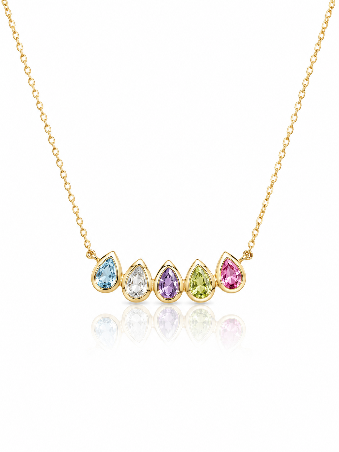 Gemstone Raindrop Necklace 