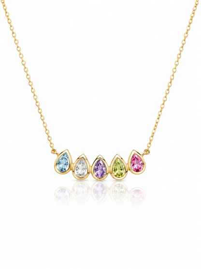 Gemstone Raindrop Necklace 