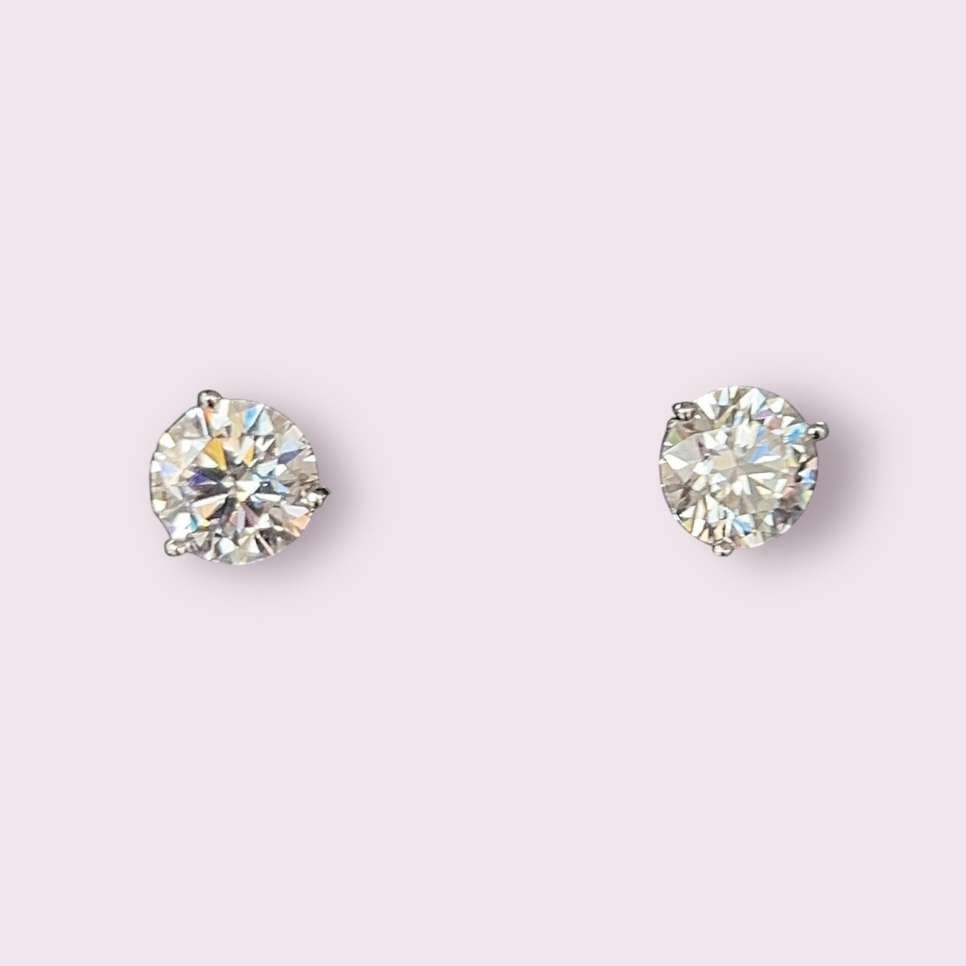 One Carat Moissanite Studs 