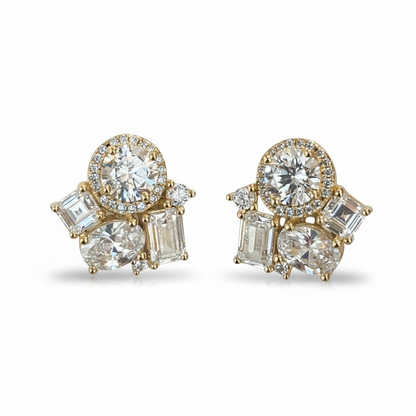 Baguette Cluster Studs 
