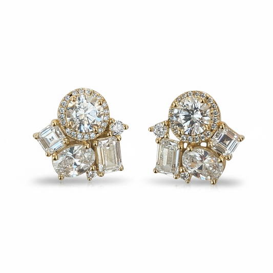 Baguette Cluster Studs 