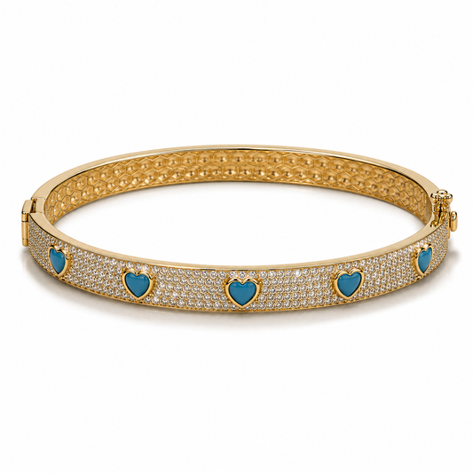 Turquoise Heart Bangle 