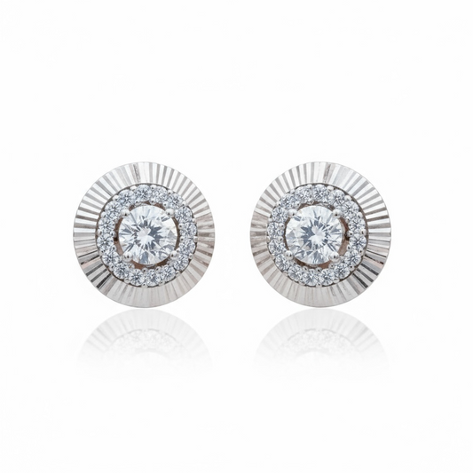 Fluted Disc Earrings 