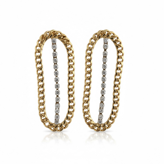 Cuban Chain Tennis Statement Stud 