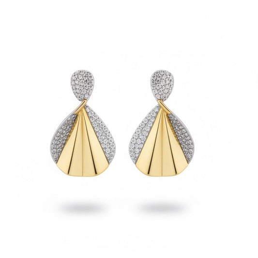Pave Accent Fan Earrings 