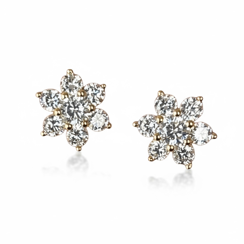 CZ Flower Studs 