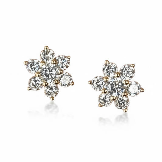 CZ Flower Studs 