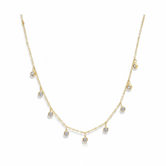 Diamond Bezel Drop Choker 