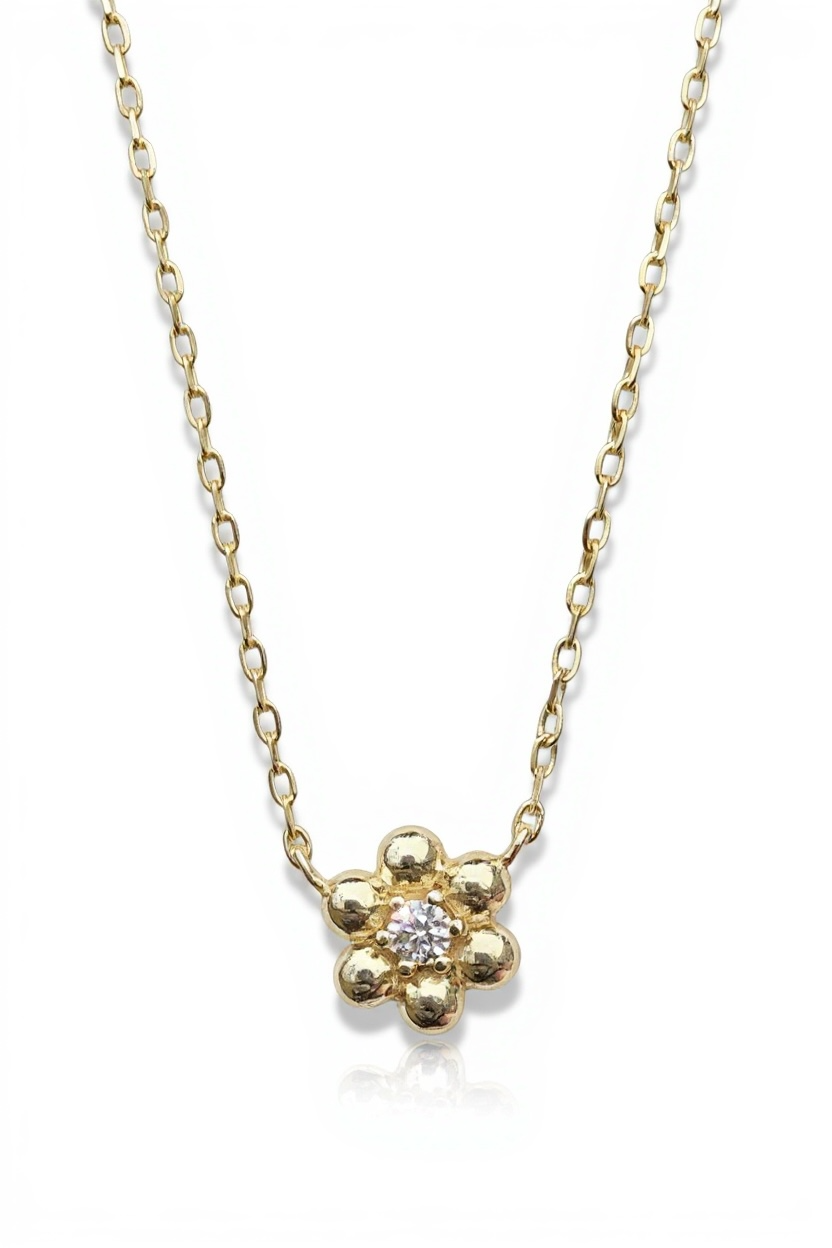 Girls Flower Stone Necklace 