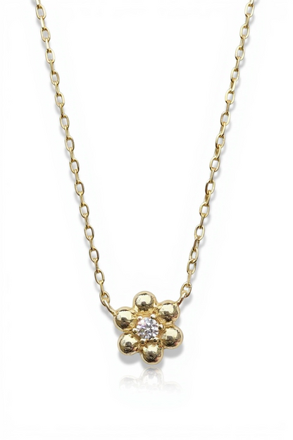 Girls Flower Stone Necklace 