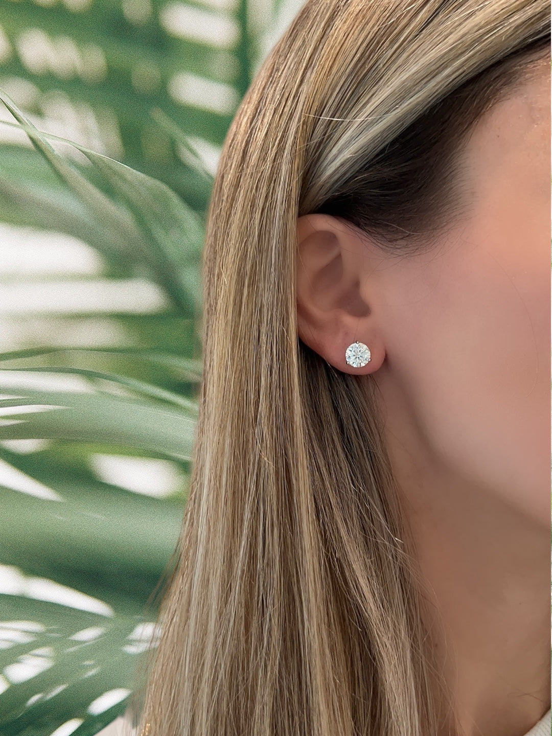 One Carat Moissanite Studs 
