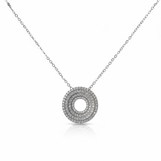 Pave Multi Circle Necklace 