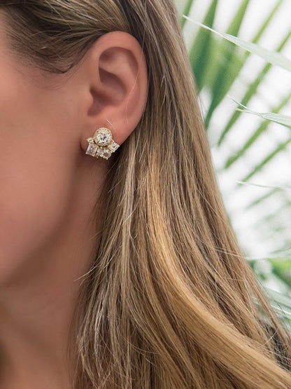 Baguette Cluster Studs 