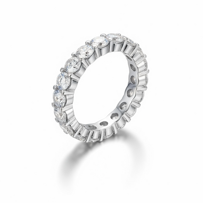 5 CT Sterling Silver Round Cut Eternity Band 