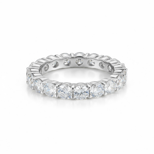 5 CT Sterling Silver Round Cut Eternity Band 