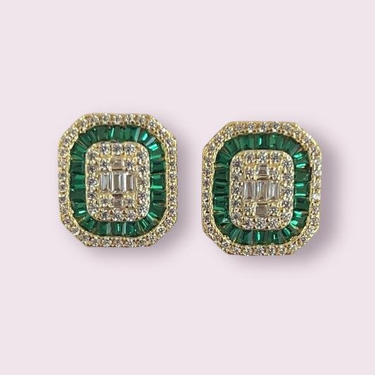 Colorful Baguette Statement Studs 