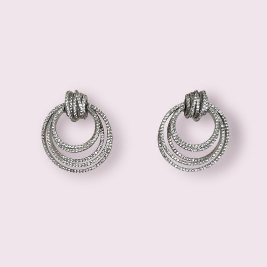 Glam Silver Statement Earrings 