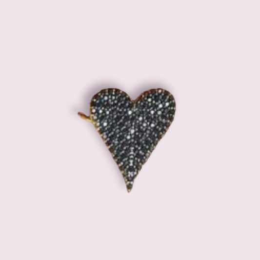 Black Pave Heart Ring 