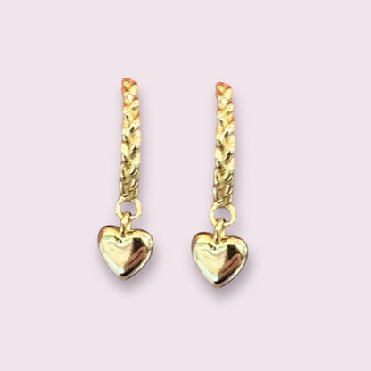 Braided Heart Huggie 