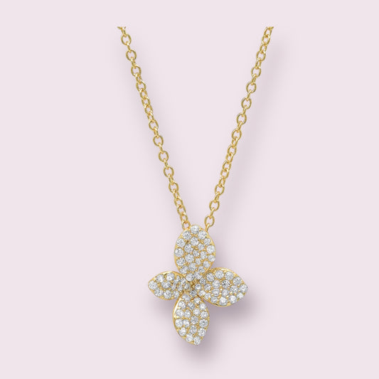 Pave Petal Necklace 
