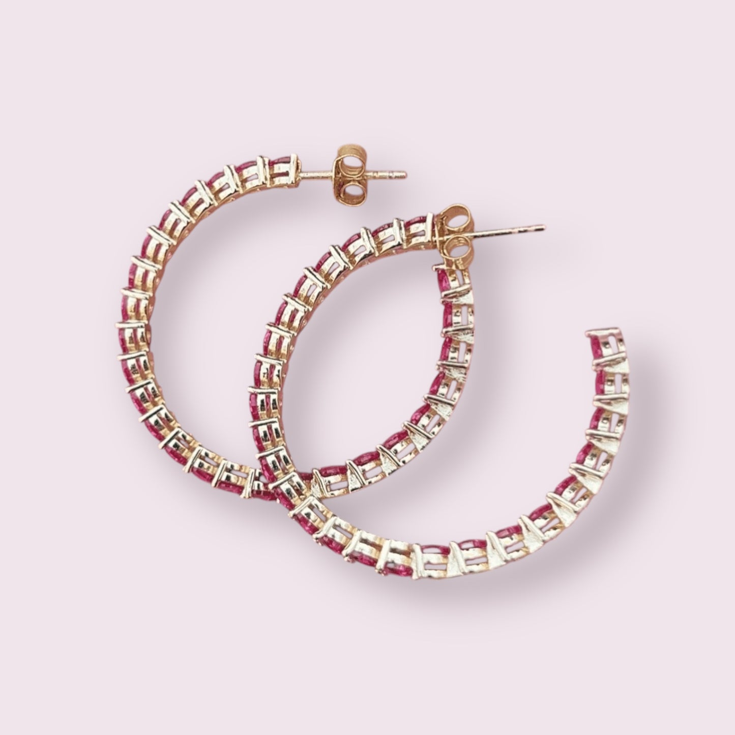 Pink Heart Hoops 