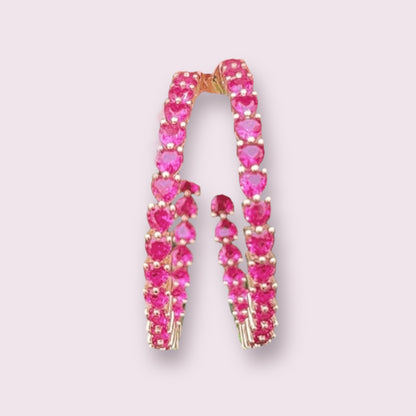 Pink Heart Hoops 
