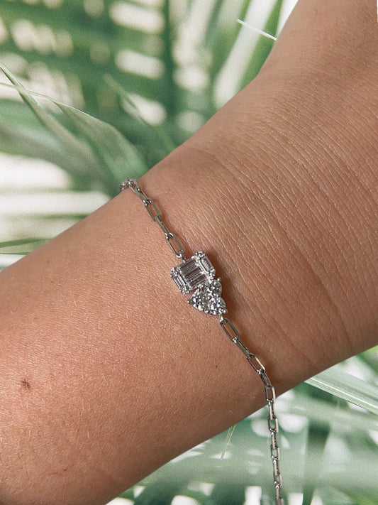 Two Stone Paperclip Bracelet 