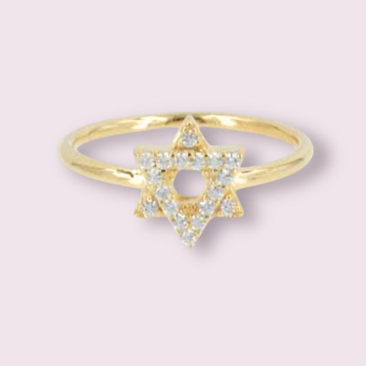Small Pavé Star of David Ring 