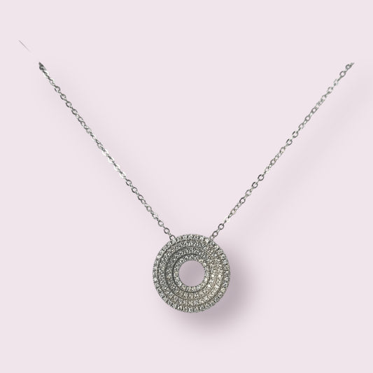 Pave Multi Circle Necklace 
