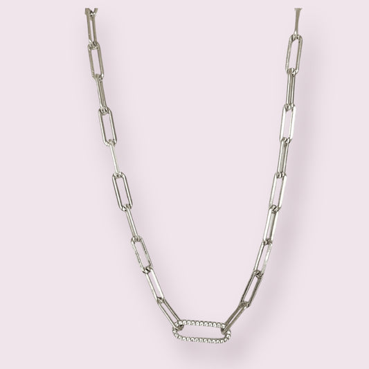 Sparkly Accent Paperclip Necklace 