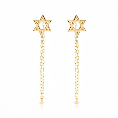 Star of David Chain Earrings 