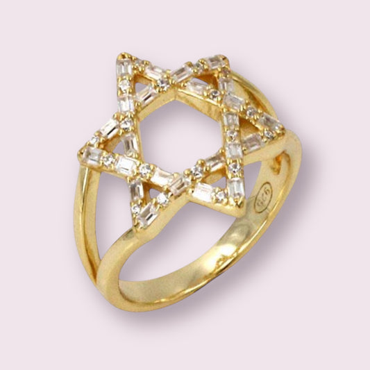 Pave Star of David Ring 