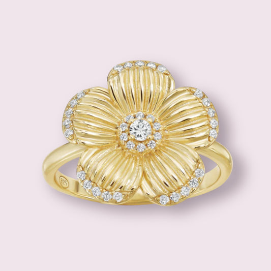 Fluted Flower Ring 