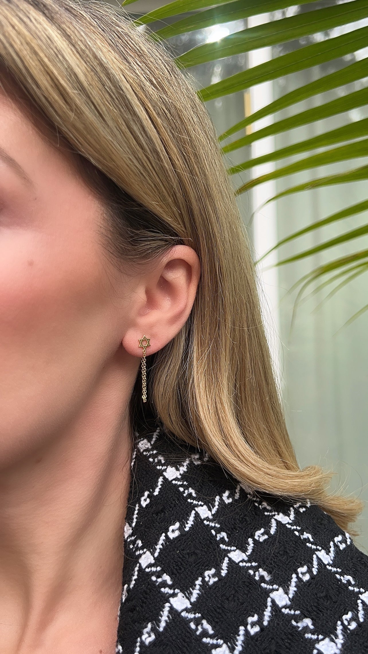 Star of David Chain Earrings 