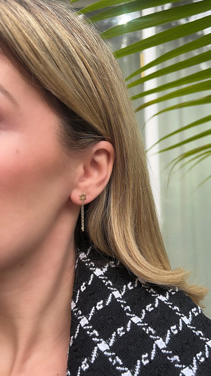 Star of David Chain Earrings 