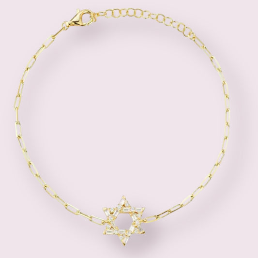 Baguette Star of David Bracelet