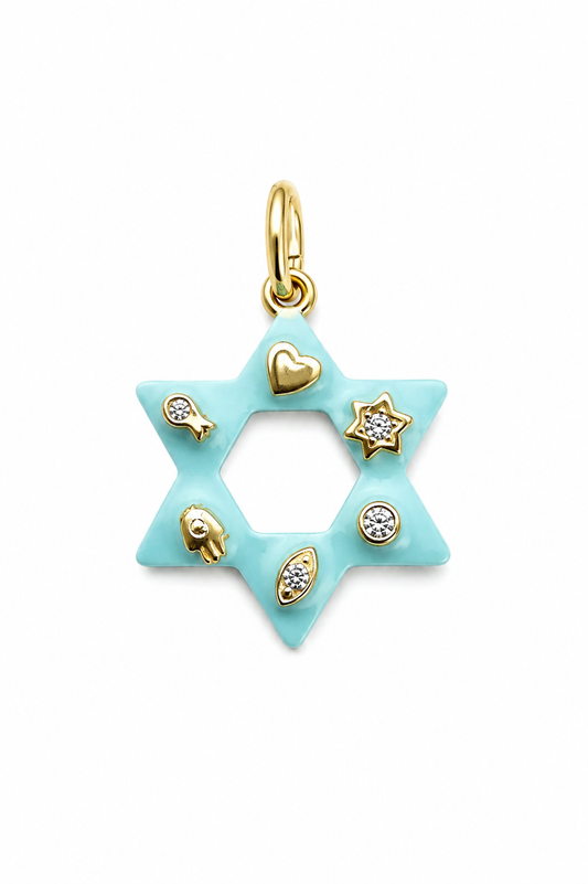Enamel Star of David Charm