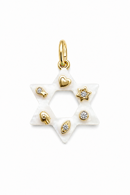 Enamel Star of David Charm